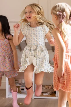 Mini Dream Play Dress in Ivory Porcelain Fleur