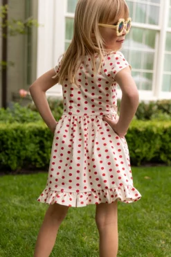 Mini Dream Play Dress in Red Polka Dot
