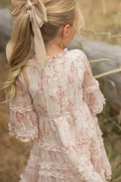 Mini Geneva Dress in Banana Creme Aquarelle Fleur