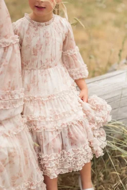 Mini Geneva Dress in Banana Creme Aquarelle Fleur