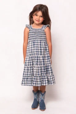 Mini Hailey Dress in Indigo Gingham