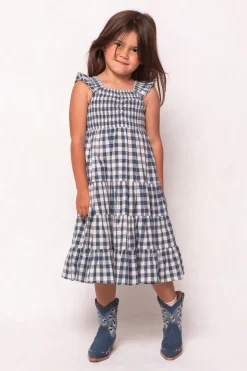 Mini Hailey Dress in Indigo Gingham