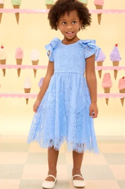 Mini Hattie Dress in Cornflower Blue Lace