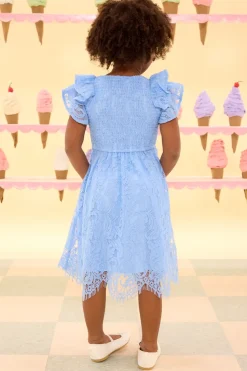 Mini Hattie Dress in Cornflower Blue Lace