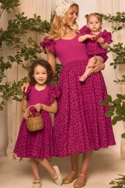 Mini Hattie Dress in Magenta