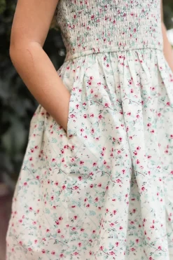 Mini Hattie Dress in Pansy Trellis