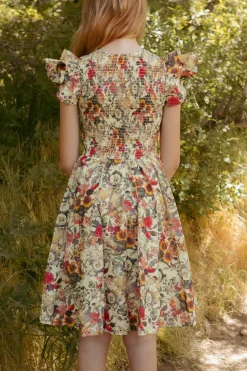 Mini Hattie Dress in Rose Vine