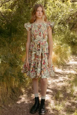 Mini Hattie Dress in Rose Vine