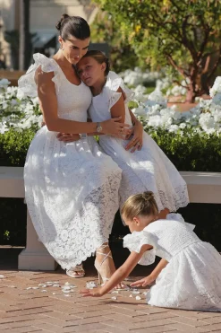 Mini Hattie Dress in White Lace