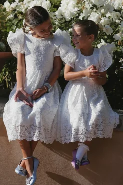 Mini Hattie Dress in White Lace