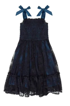 Mini Isadora Dress in Navy & Black