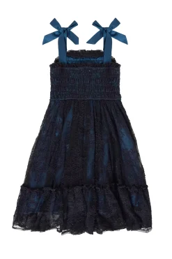 Mini Isadora Dress in Navy & Black
