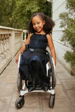 Mini Isadora Dress in Navy & Black