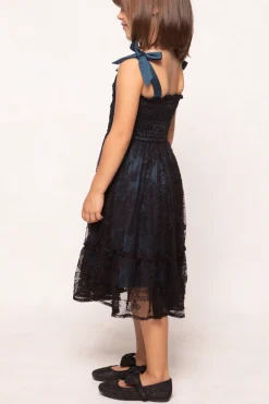 Mini Isadora Dress in Navy & Black