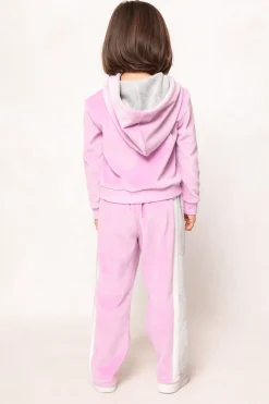 Mini Kailey Velour Track Pants in Pink