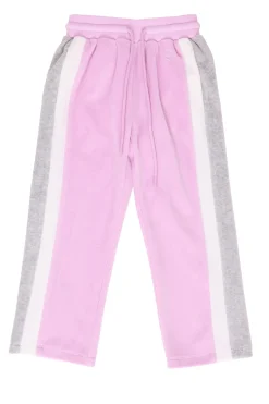 Mini Kailey Velour Track Pants in Pink