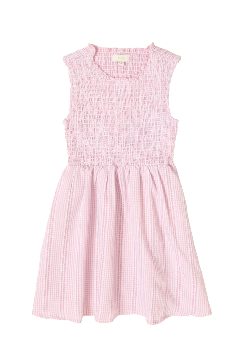 Mini Karla Dress in Pink Striped Gingham