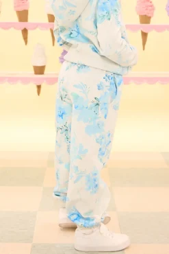 Mini Kian Jogger Sweatpants in Blue Aquarelle Fleur