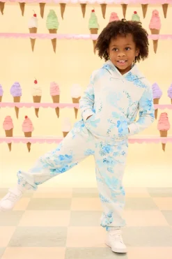 Mini Kian Jogger Sweatpants in Blue Aquarelle Fleur