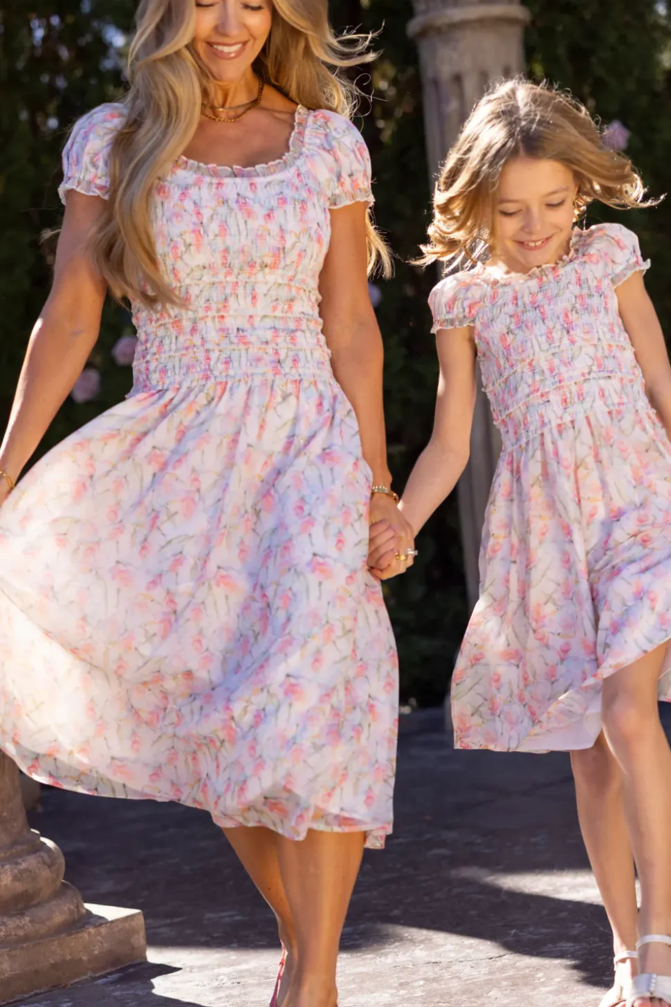 Mini Kyla Dress in Watercolor Orchids