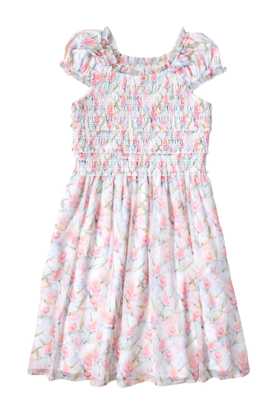 Mini Kyla Dress in Watercolor Orchids