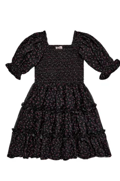 Mini Madeline Dress in Black Ditsy Floral