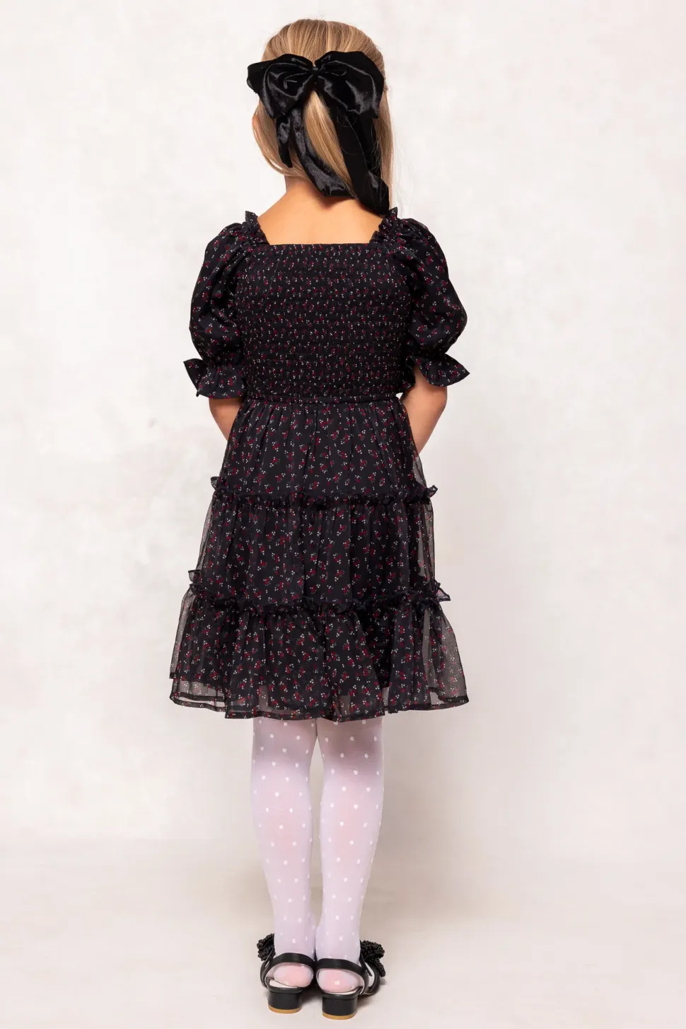 Mini Madeline Dress in Black Ditsy Floral
