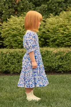 Mini Madeline Dress in Ditsy Cobalt Floral