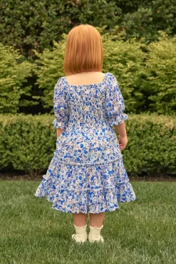 Mini Madeline Dress in Ditsy Cobalt Floral