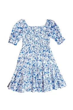 Mini Madeline Dress in Ditsy Cobalt Floral