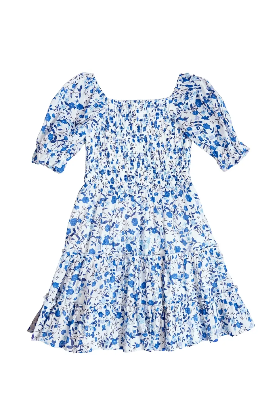 Mini Madeline Dress in Ditsy Cobalt Floral