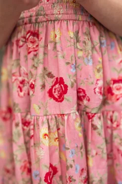 Mini Madeline Dress in Pink Vintage Poppies