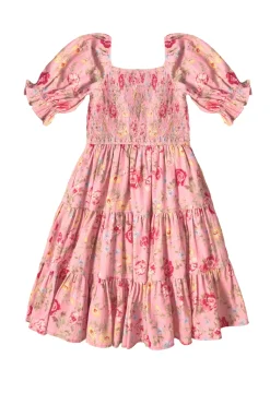 Mini Madeline Dress in Pink Vintage Poppies