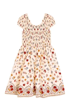 Mini Marlow Cap Sleeve Dress in Cream Ditsy Floral