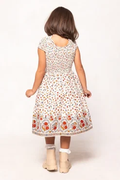 Mini Marlow Cap Sleeve Dress in Cream Ditsy Floral