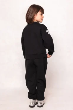 Mini Micah Crew Neck Sweatshirt in Black & Bows