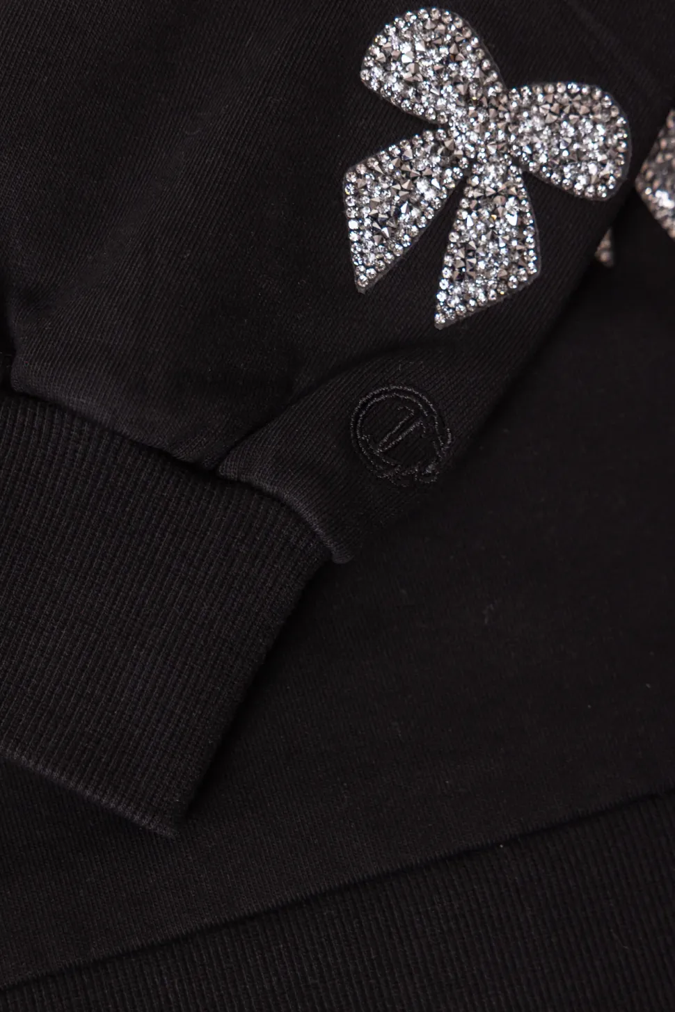 Mini Micah Crew Neck Sweatshirt in Black & Bows
