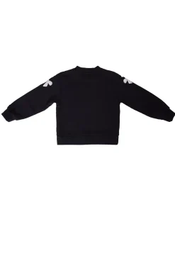 Mini Micah Crew Neck Sweatshirt in Black & Bows