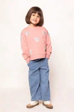 Mini Micah Crew Neck Sweatshirt in Pink & Bows