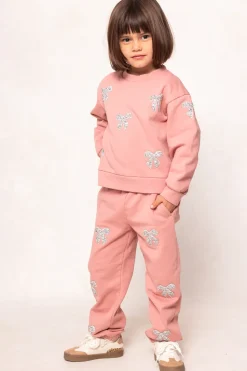 Mini Micah Crew Neck Sweatshirt in Pink & Bows