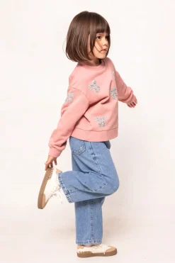 Mini Micah Crew Neck Sweatshirt in Pink & Bows