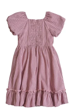 Mini Monica Dress in Pink & Brown Gingham