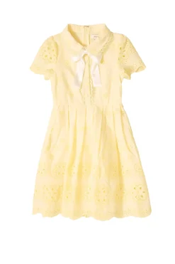 Mini Penny Dress in Butter Yellow Eyelet