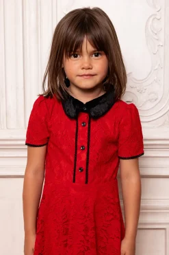 Mini Penny Dress in Red Lace
