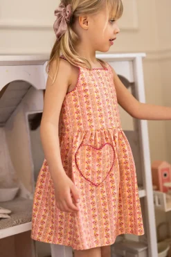 Mini Rue Play Dress in Handpainted Flora Stripe