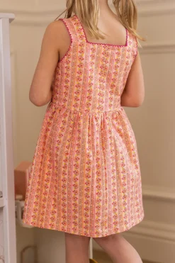 Mini Rue Play Dress in Handpainted Flora Stripe
