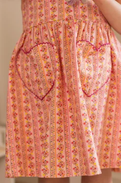 Mini Rue Play Dress in Handpainted Flora Stripe