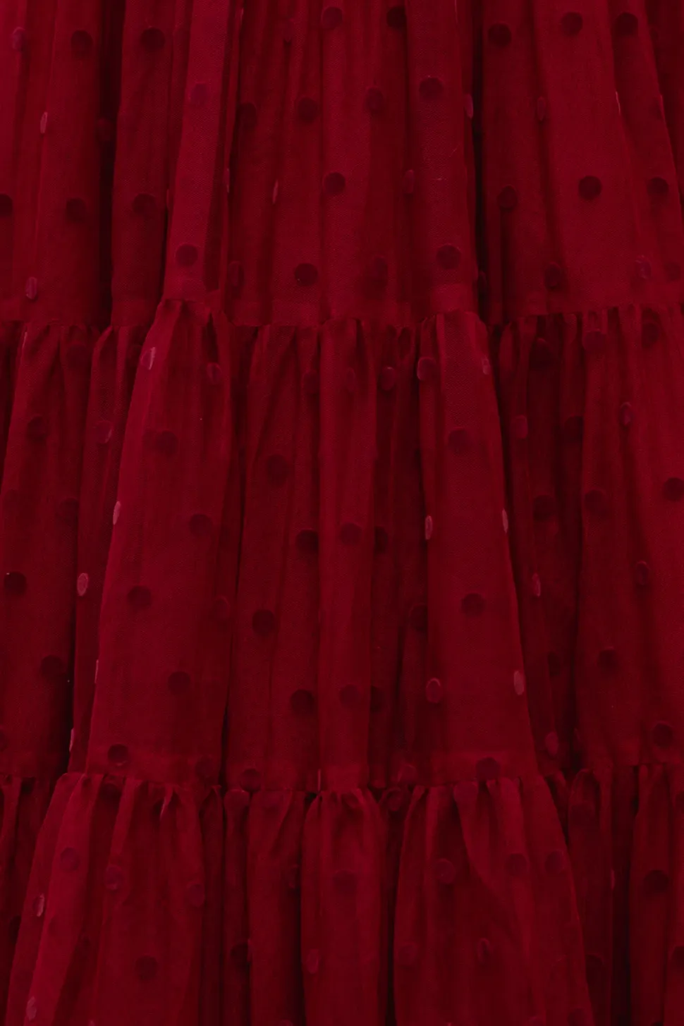 Mini Solange Dress in Burgundy Tulle