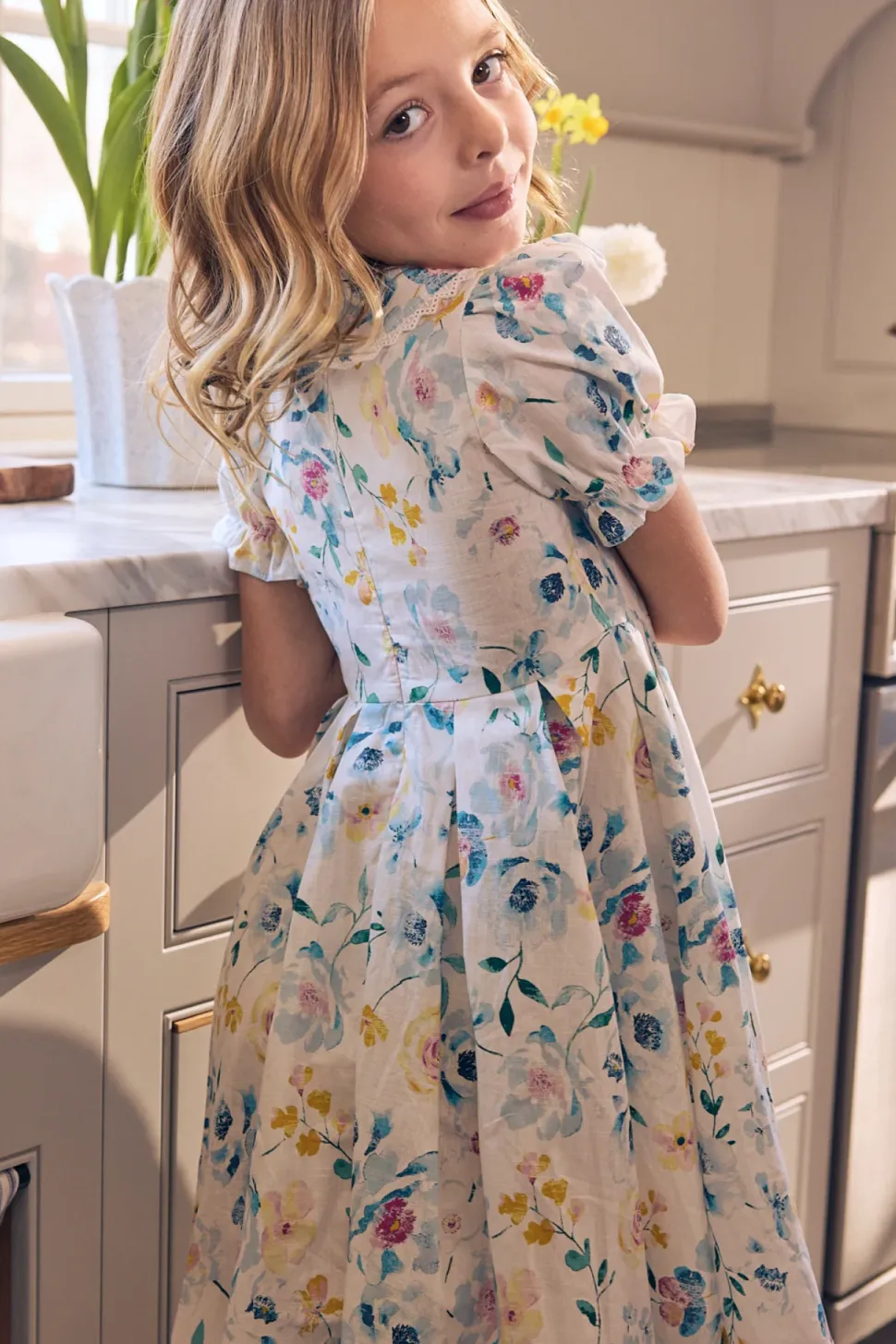 Mini Sophia Dress in Blue Bouquet