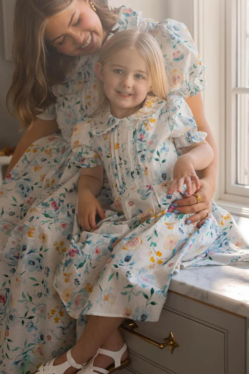Mini Sophia Dress in Blue Bouquet